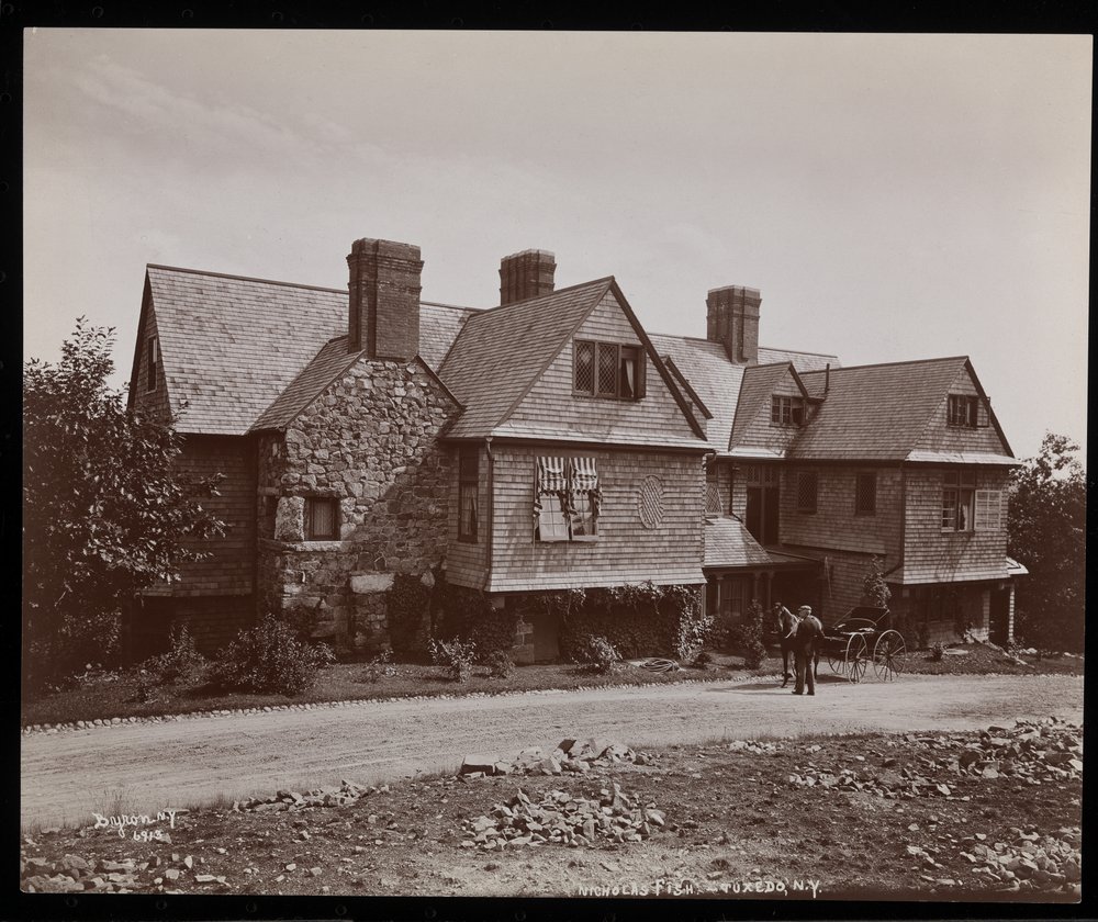 The Nicholas Fish residence and drive in Tuxedo Park, New York, 1899