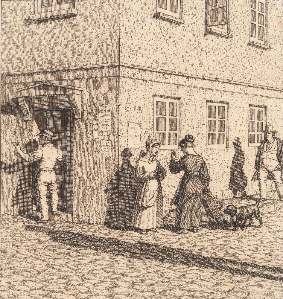 A Street Corner. Illustration for "Linearperspectiven", Plate VII by Christoffer Wilhelm Eckersberg
