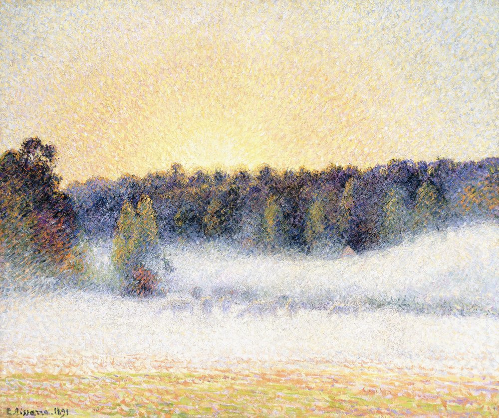 Sunset and Mist at Éragny, 1891 by Camille Jacob Pissarro