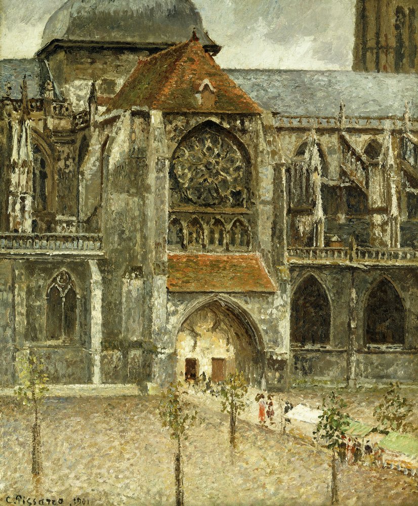 The Portal of the Church Saint-Jacques at Dieppe by Camille Jacob Pissarro
