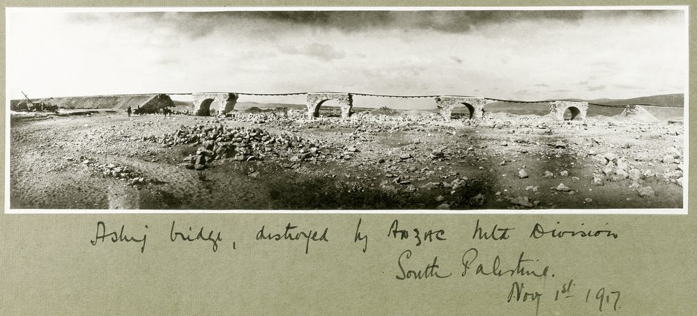 Asluj Bridge, destroyed by ANZAC Mounted Division by Capt. Arthur Rhodes