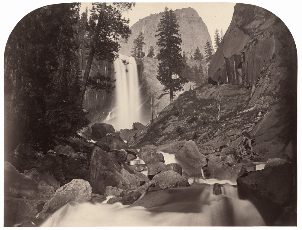 Piwyac, Vernal Fall, 300 feet, Yosemite, 1861 by Carleton Emmons Watkins