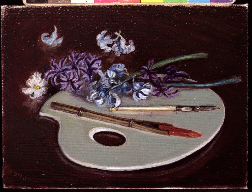 Porcelain Palette with Flowers by Caroline Hervey-Bathurst