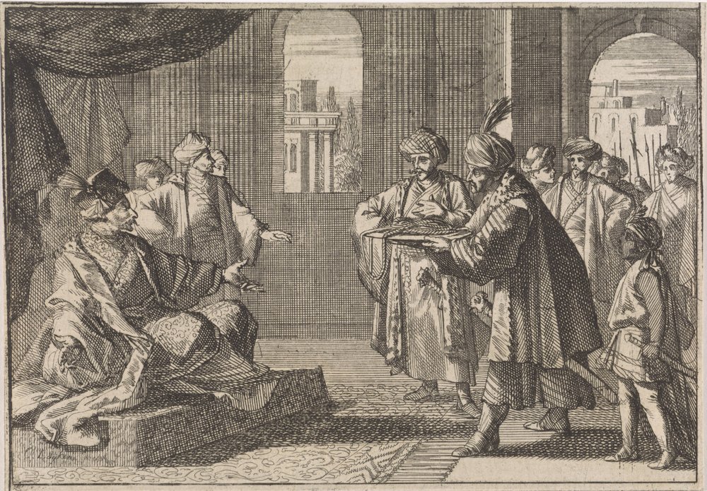Guei-tschun, First Minister under Emperor Chongzhen, is Given a Silk Rope to Hang Himself, 1643 by Caspar Luyken