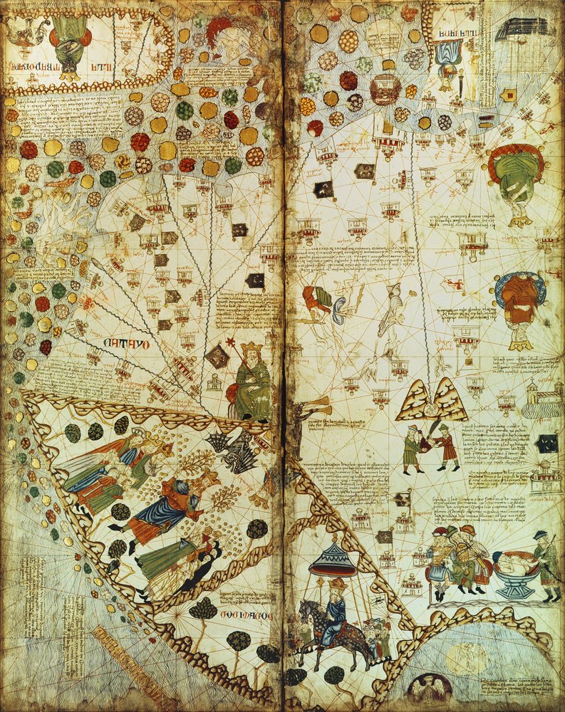7249 Esp.30 f.2v-3 Detail from a Catalan World Map, 1375 by Catalan School