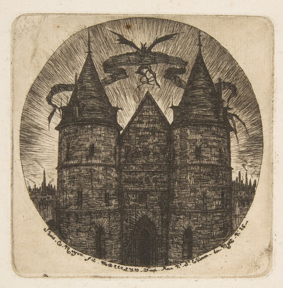 The Old Entrance to the Palais de Justice, Paris, frontispiece to "Etchings of Paris" by Charles Meryon