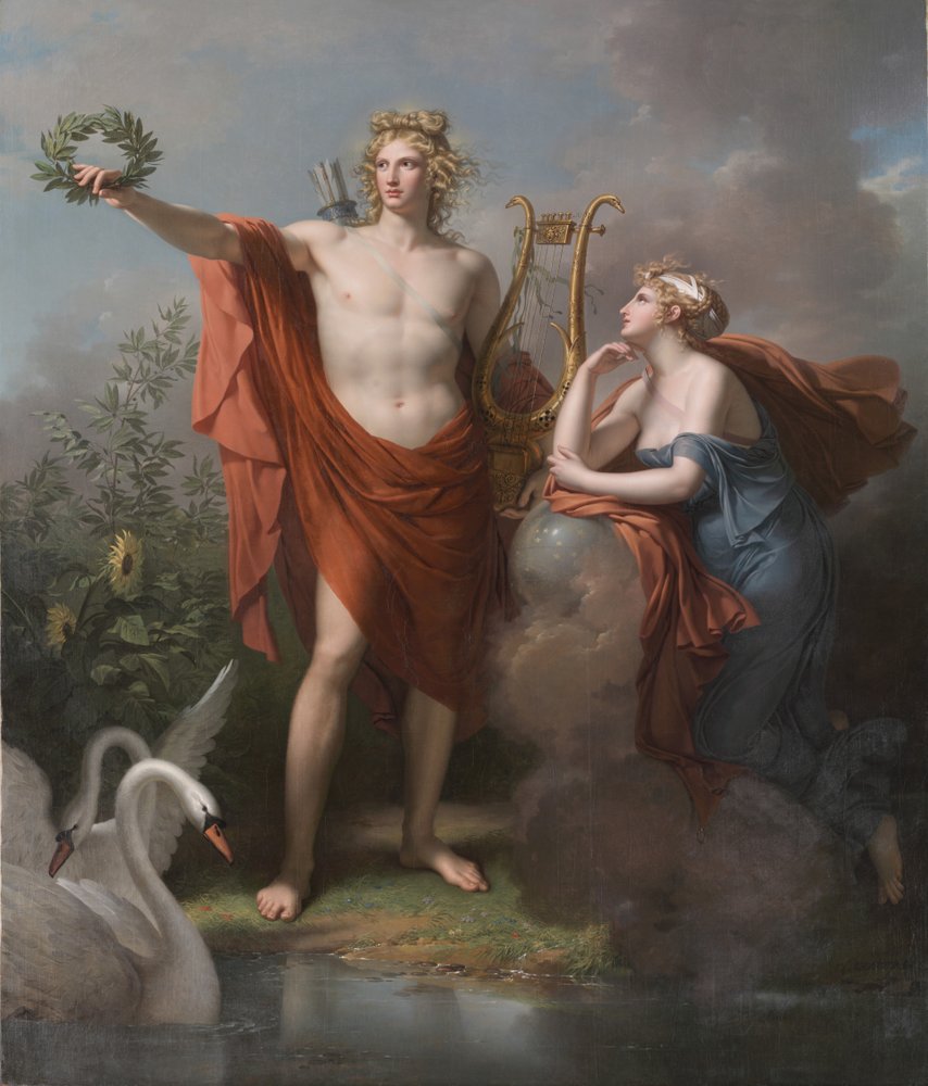 Apollo, God of Light, Eloquence, Poetry and the Fine Arts with Urania ...