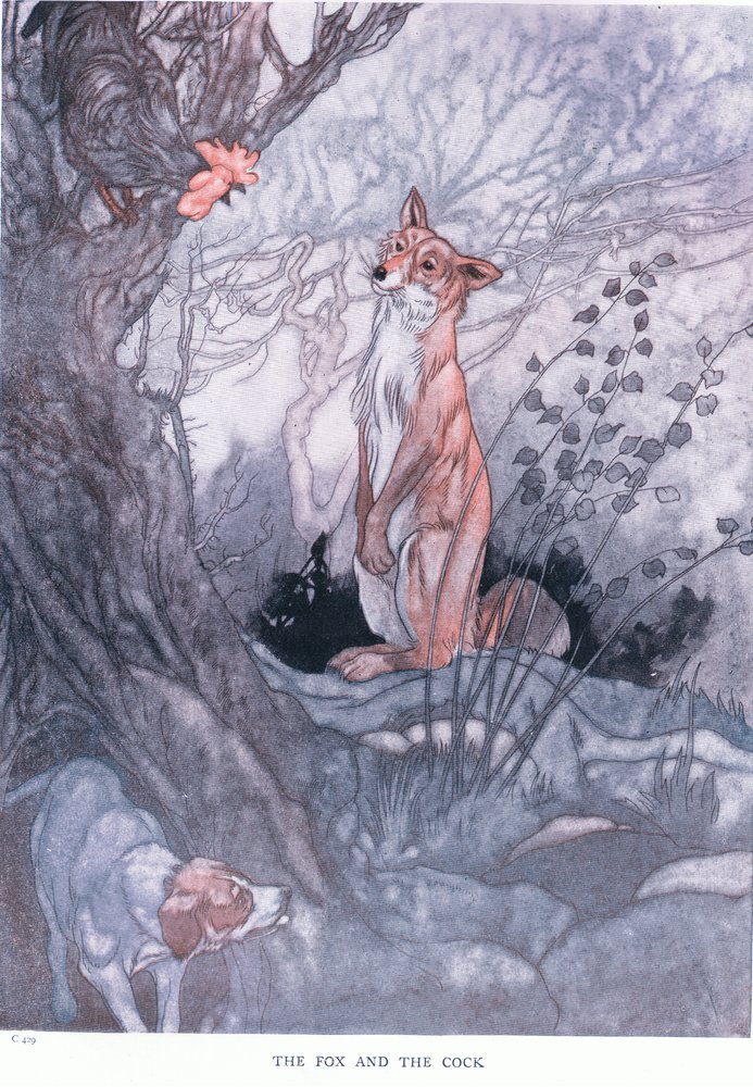 The fox and the cock, 1930s by Charles Robinson