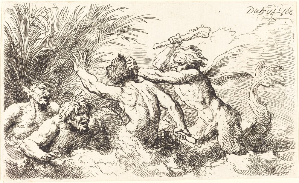Battling Tritons by Christian Wilhelm Ernst Dietrich