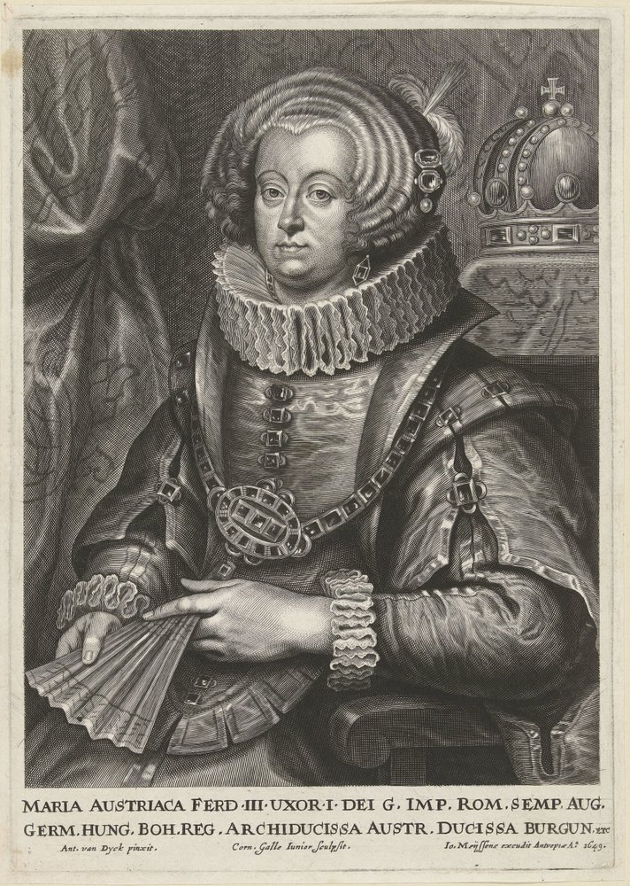 Portrait of Maria Anna of Austria, Wife of Emperor Ferdinand III by Cornelis Galle (II)