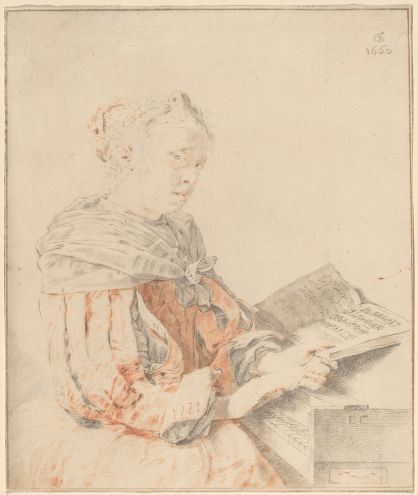 Young Girl at the Keyboard by Cornelis Ploos van Amstel
