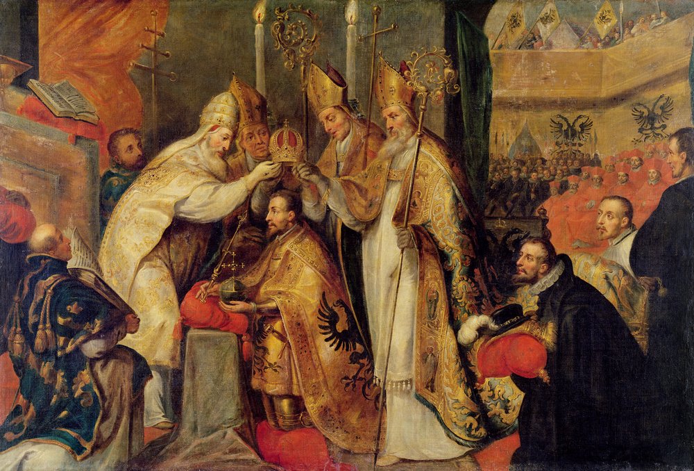 The Coronation of Charles V (1500-58), Holy Roman Emperor by Cornelius I Schut