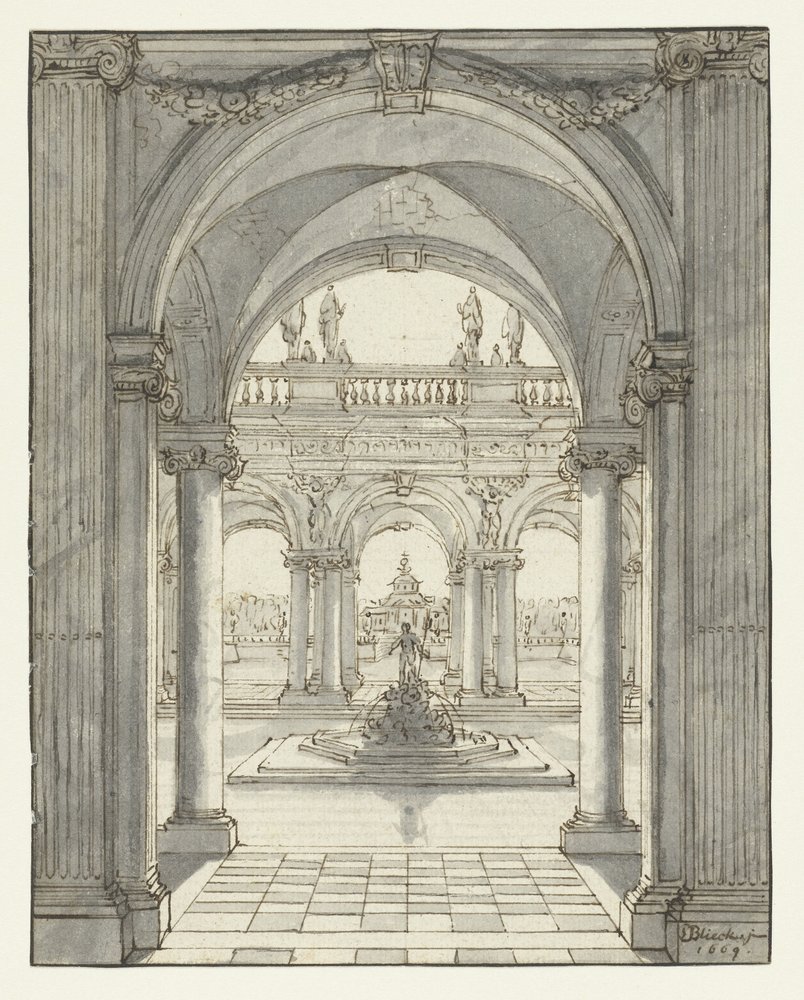 Square in Front of a Renaissance Palace by Daniel de Blieck