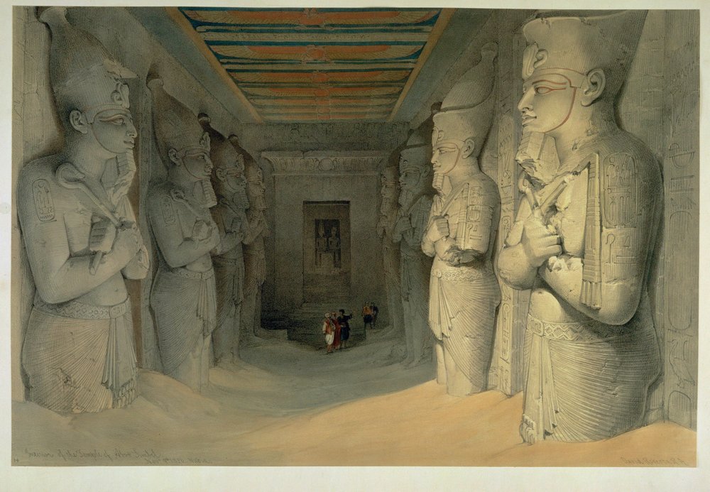 Interior of the Great Temple of Abu Simbel by David Roberts