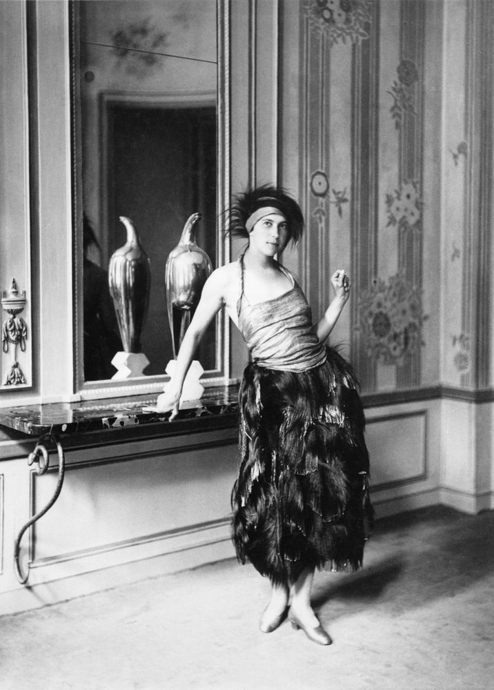 Madame Poiret in a dress by Paul Poiret (1879-1944) 1919