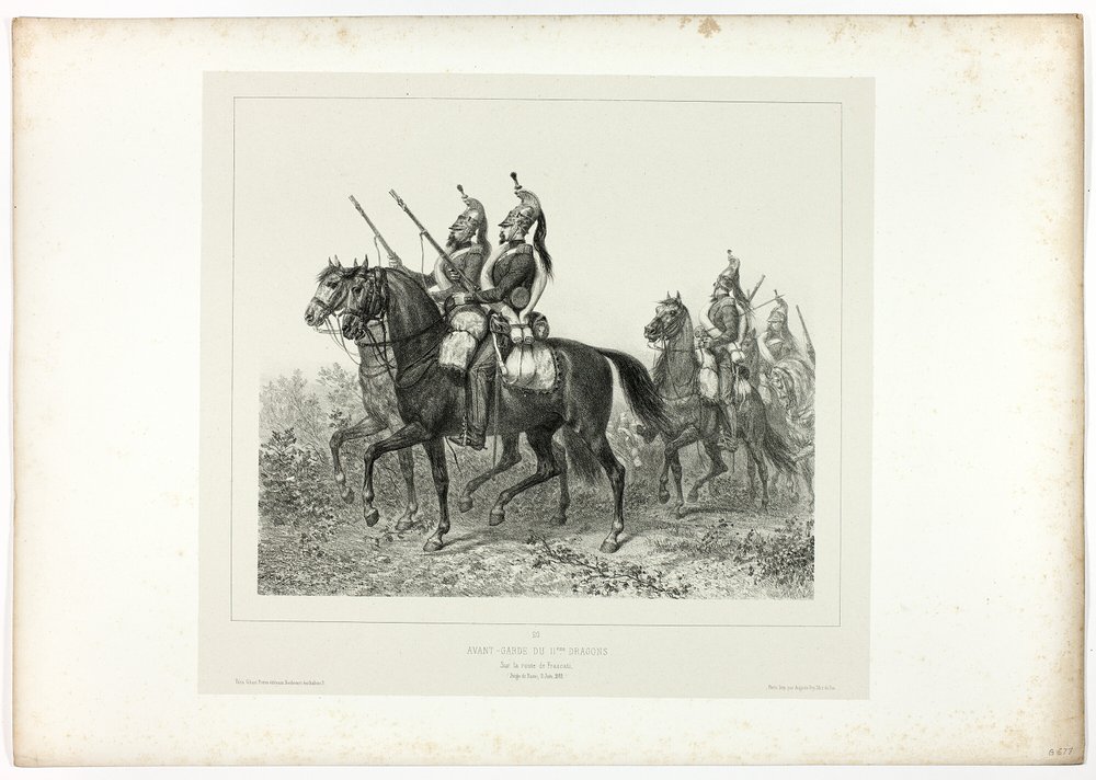 11th Dragoons Advance Guard, from Souvenirs d’Italie: Expédition de Rome by Denis-Auguste-Marie Raffet
