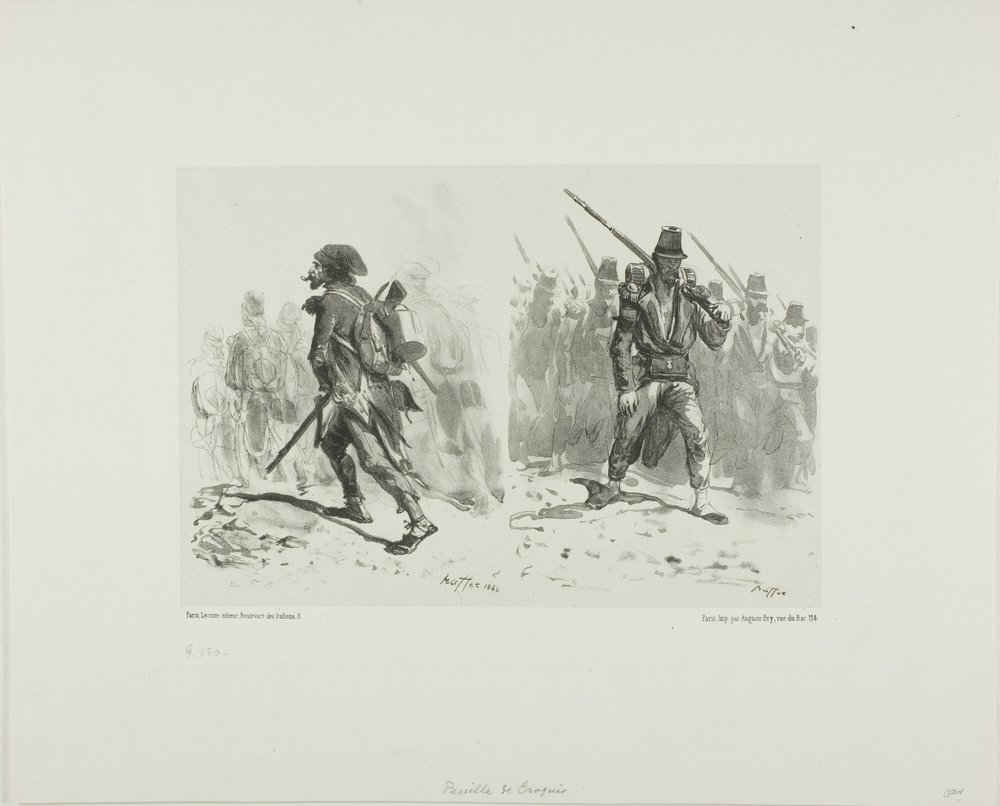 Sheet of Sketches by Denis-Auguste-Marie Raffet
