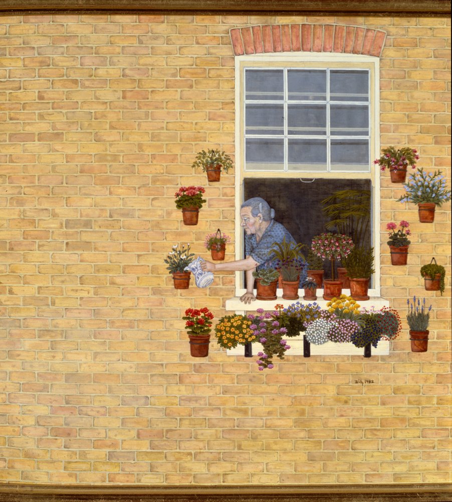 The Window Gardener by Ditz Ditz: Premium art reproduction