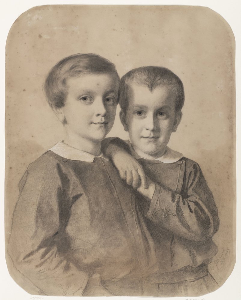 Portrait of Wigbold Albert Willem, Count of Limburg Stirum and Count Hendrik by Eastman Johnson