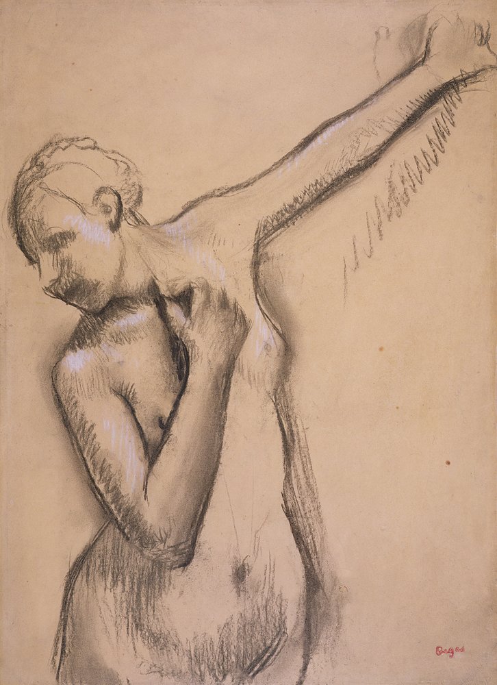 Half Length Nude Girl by Edgar Degas
