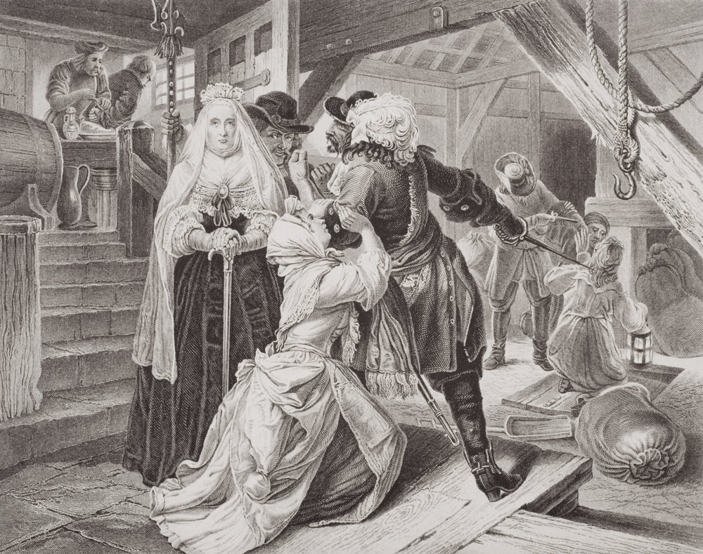 The arrest of Alice Lisle for sheltering fugitives from the Battle of Sedgemoor in 1685, from 