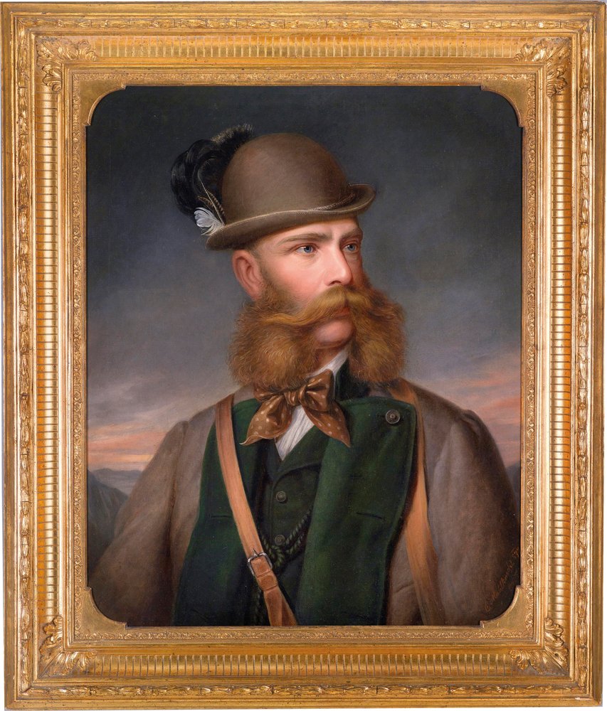 Portrait of Franz Joseph I of Austria in Hunting Attire by Edmund Mahlknecht
