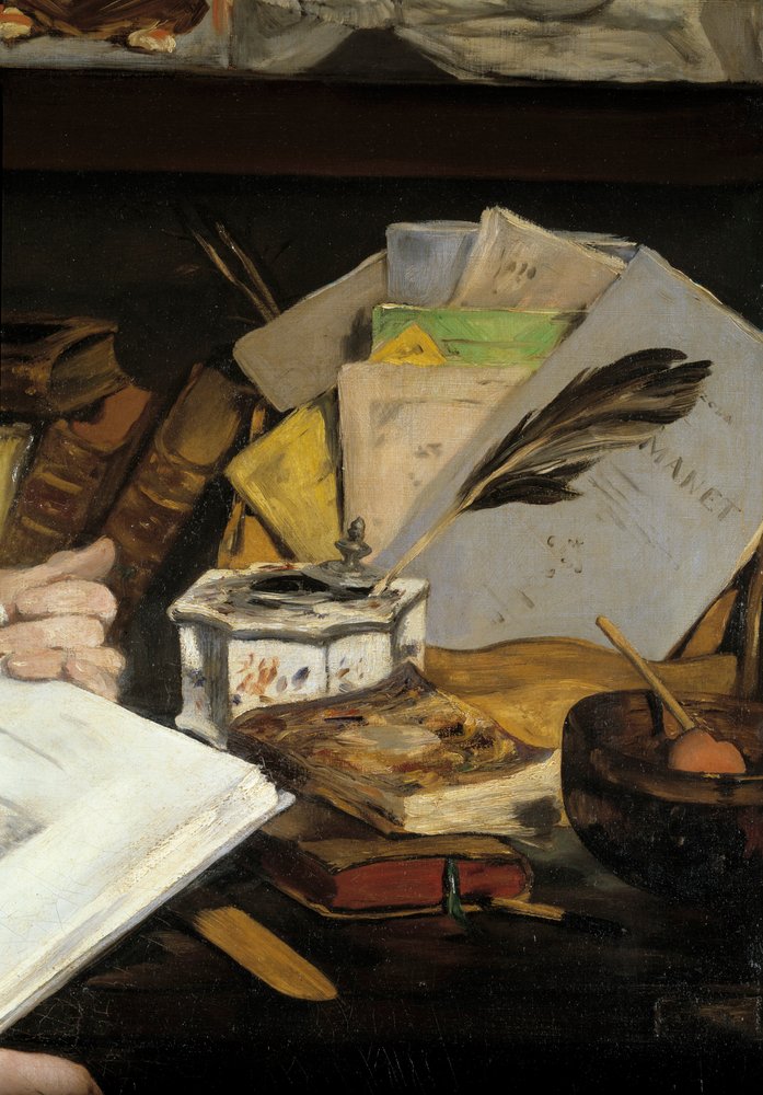 Portrait of Emile Zola (Detail) by Édouard Manet