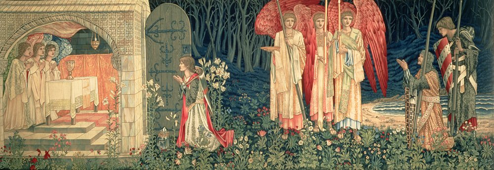 The Attainment; The Vision of the Holy Grail to Sir Galahad, Sir Bors and Sir Percival, from the series “The Quest for the Holy Grail”, 1895-96 by Edward Burne-Jones