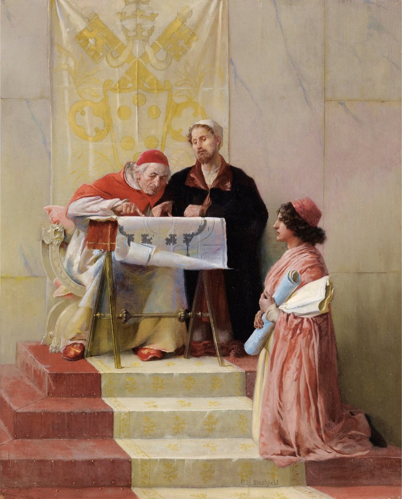 Bramante Showing Plans For Basilica of St. Peter To The Pope