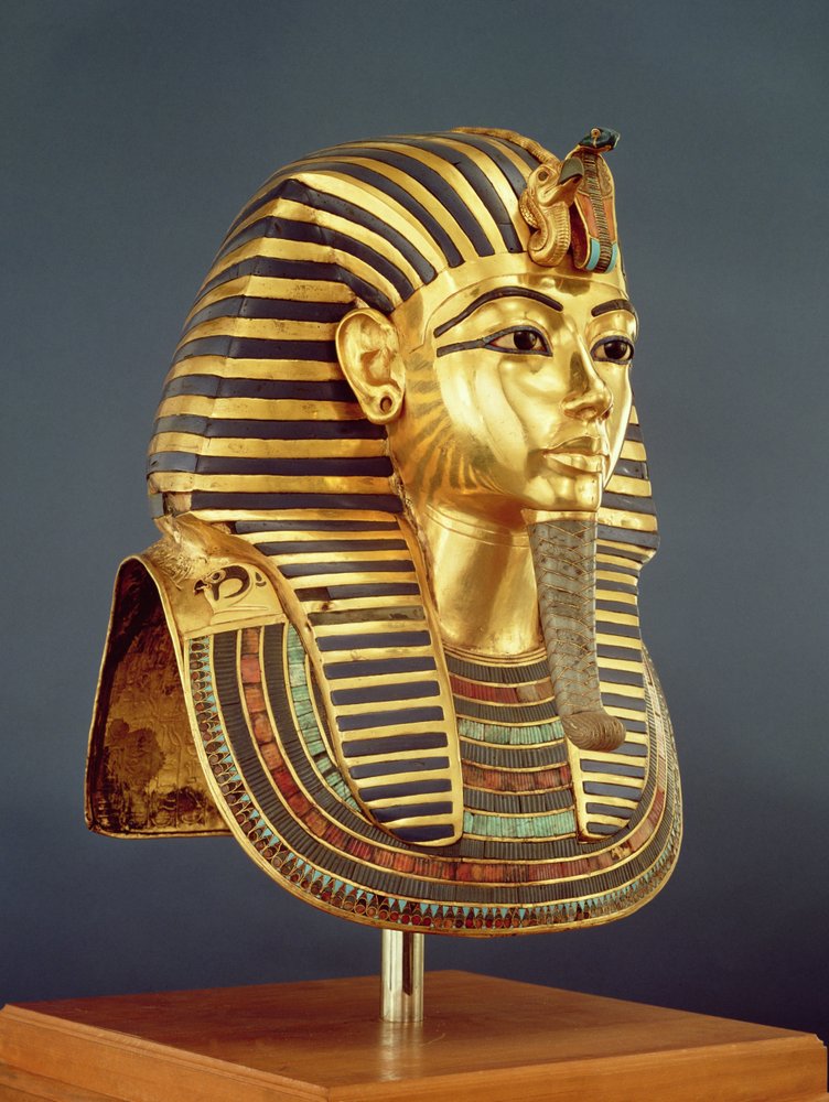 The funerary mask of Tutankhamun (c.1370-1352 BC), New Kingdom, c.1336-1327 BC by Egyptian 18th Dynasty