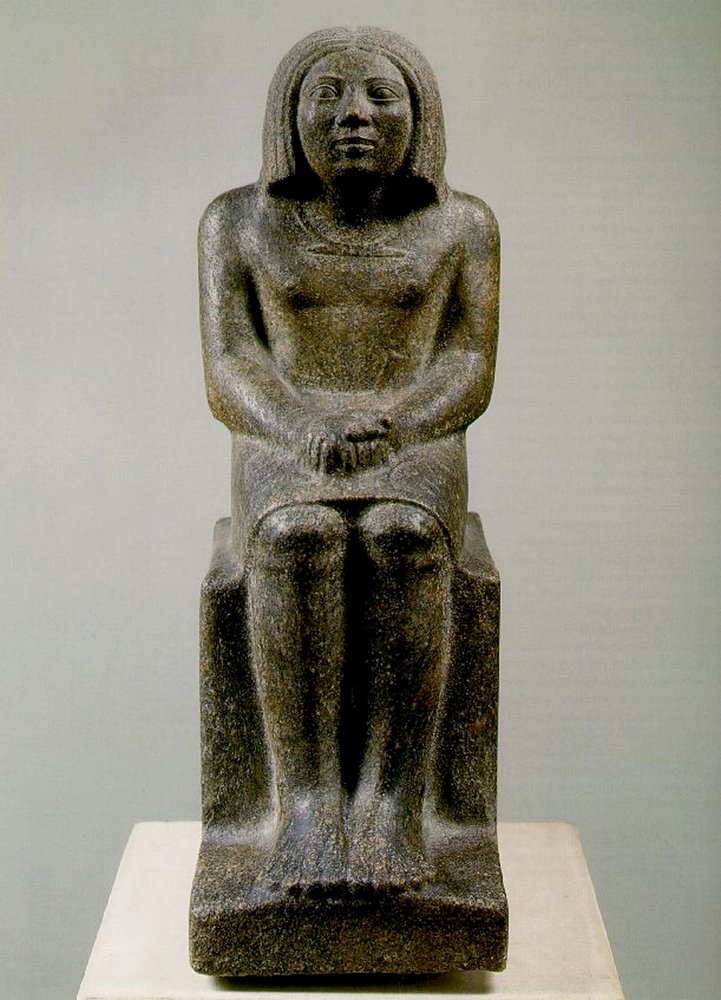 Seated Male Figure, Egypt, Ankh, 3rd Dynasty by Egyptian 3rd Dynasty