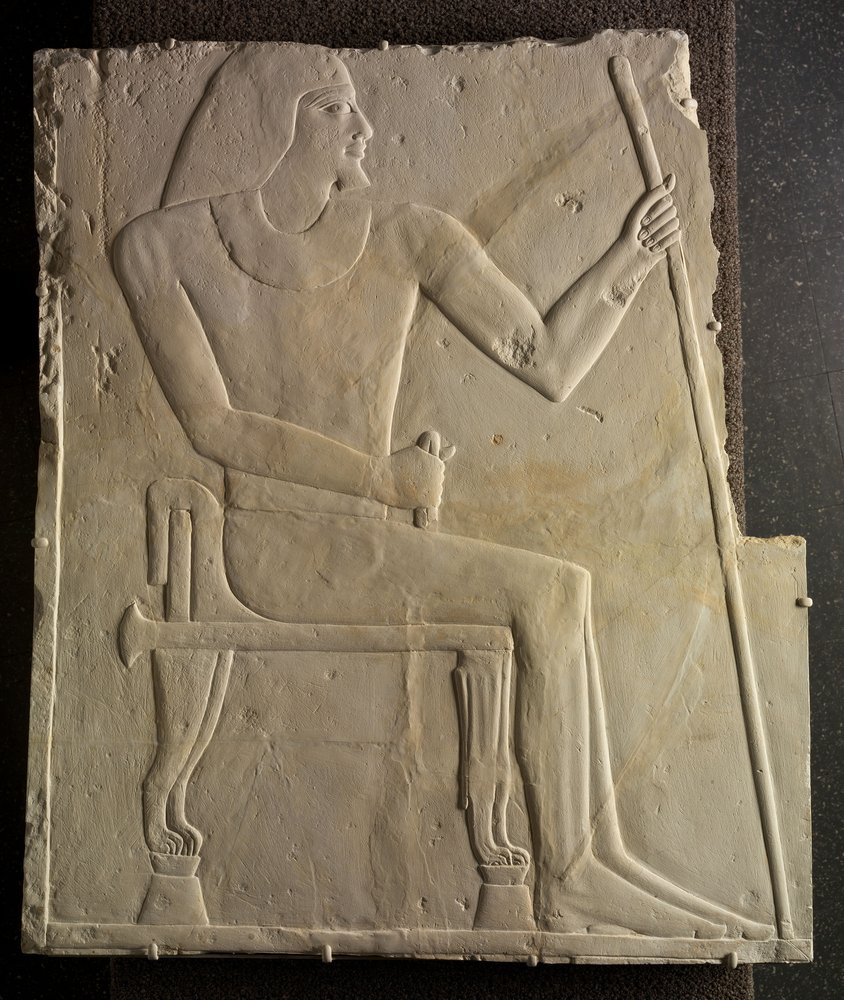 Relief of Nyankhnesut Seated, from Saqqara, c.2311-2281 BC by Egyptian 6th Dynasty