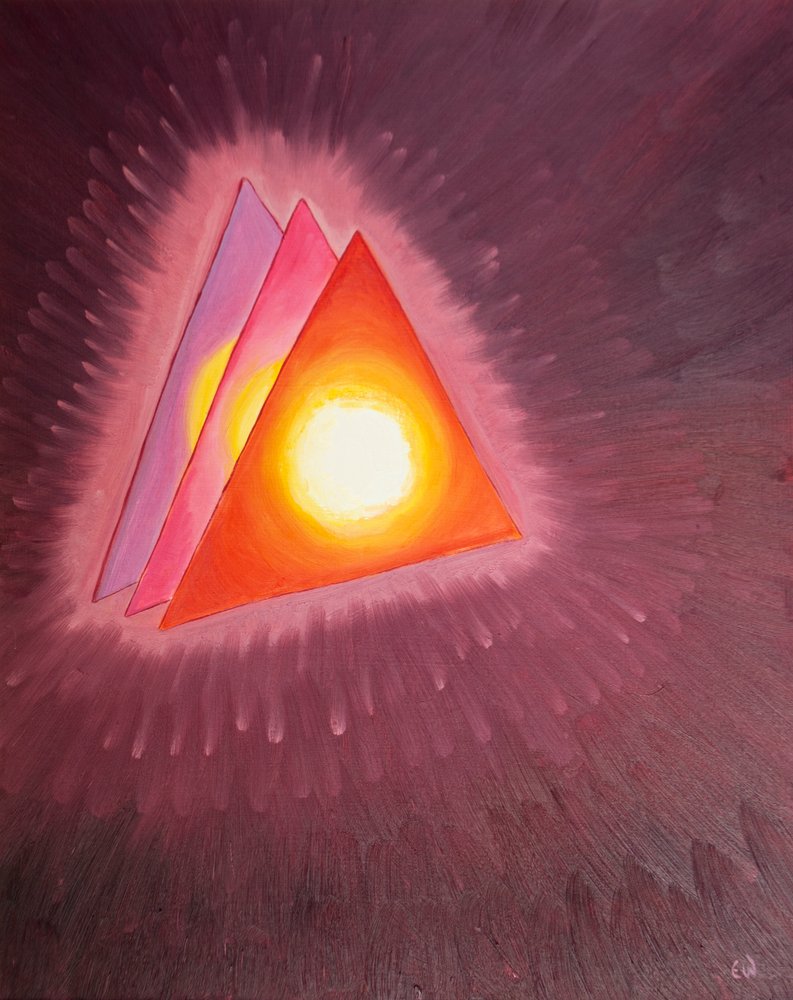 I was shown a symbol of the Holy Trinity: three triangles, with a fire ...