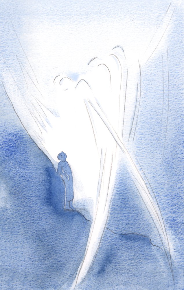 In His tenderness, He lifted my soul with Angels, in the praise of the Holy Trinity by Elizabeth Wang