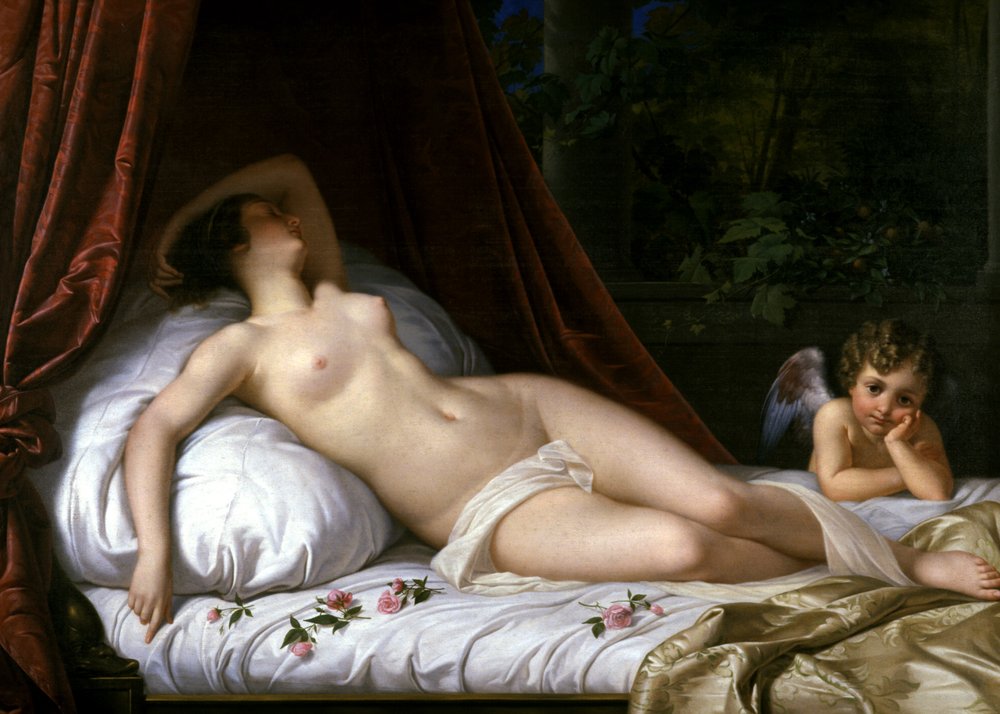 Recumbent Venus with Cupid, 1839 by Emil Jacobs