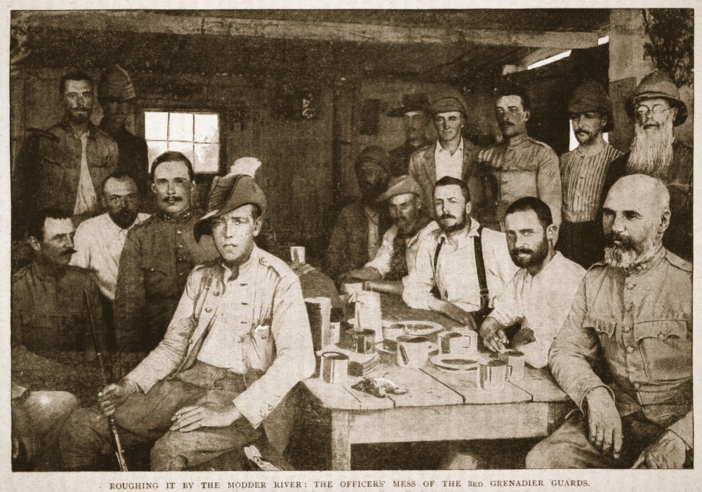 Roughing it by the Modder River: the Officers Mess of the 3rd Grenadier Guards, illustration from 