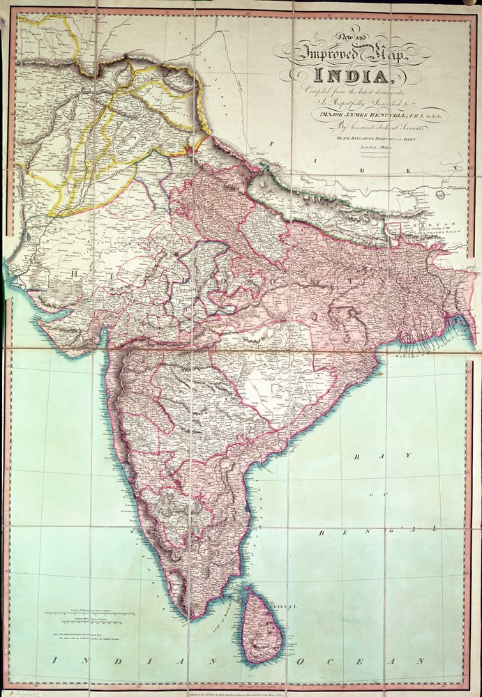 Improved Map of India published in London 1820