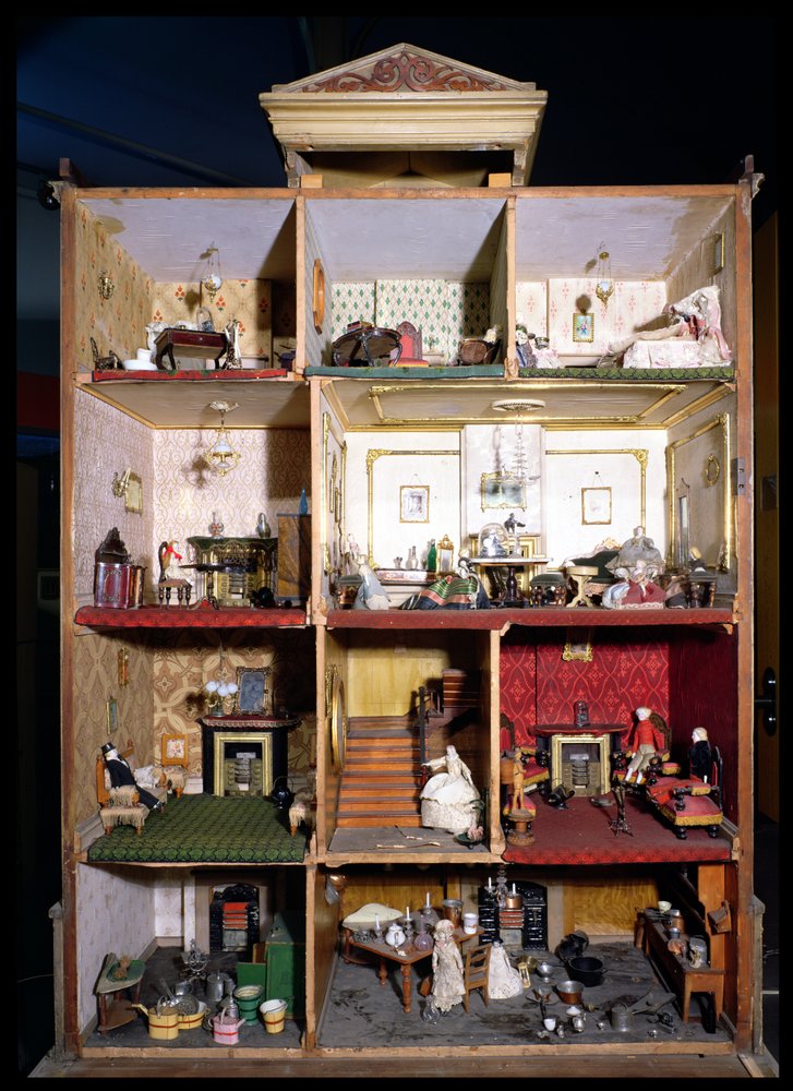Interior of dolls town house by English School