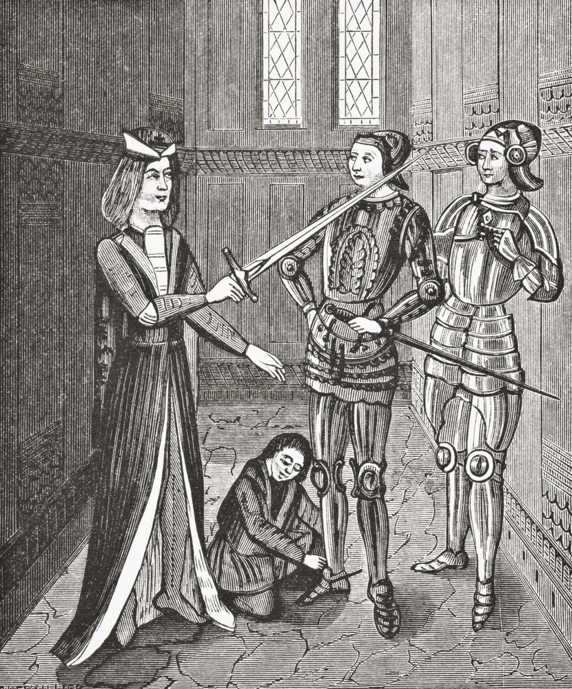 The Arming of a Knight by English School
