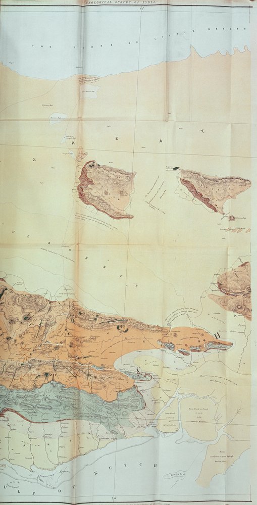 Geological Map of the Cutch Desert, 1870 by English School