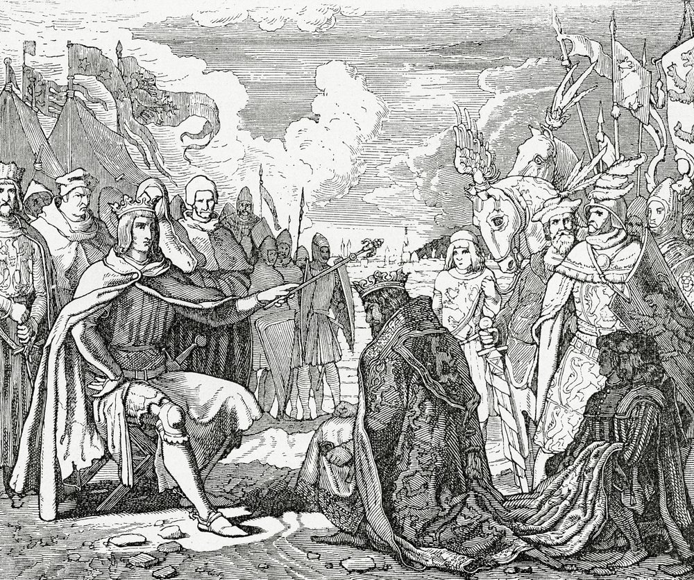 Ottokar II of Bohemia pays homage to Rudolph I, King of Germany in 1276 ...