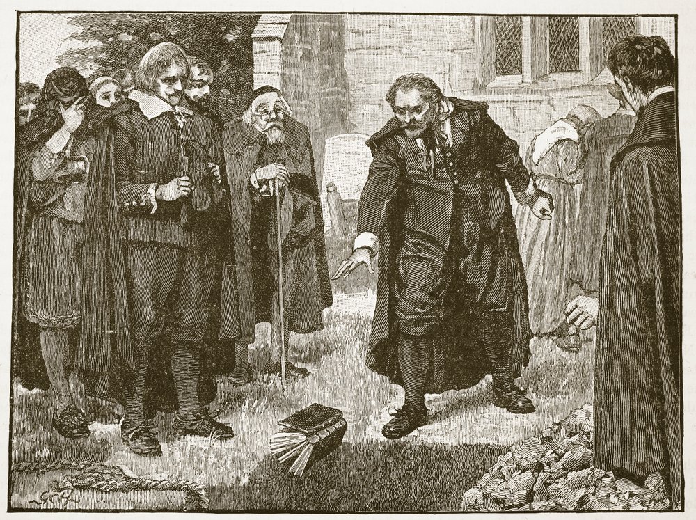 Scene at the funeral of Chillingworth, illustration from Cassell's ...