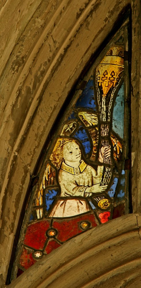 Window depicting an angel with a censer by English School