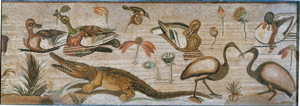 Aquatic Animals, Part of a Mosaic Band from Pompeii, Italy by Erich Lessing