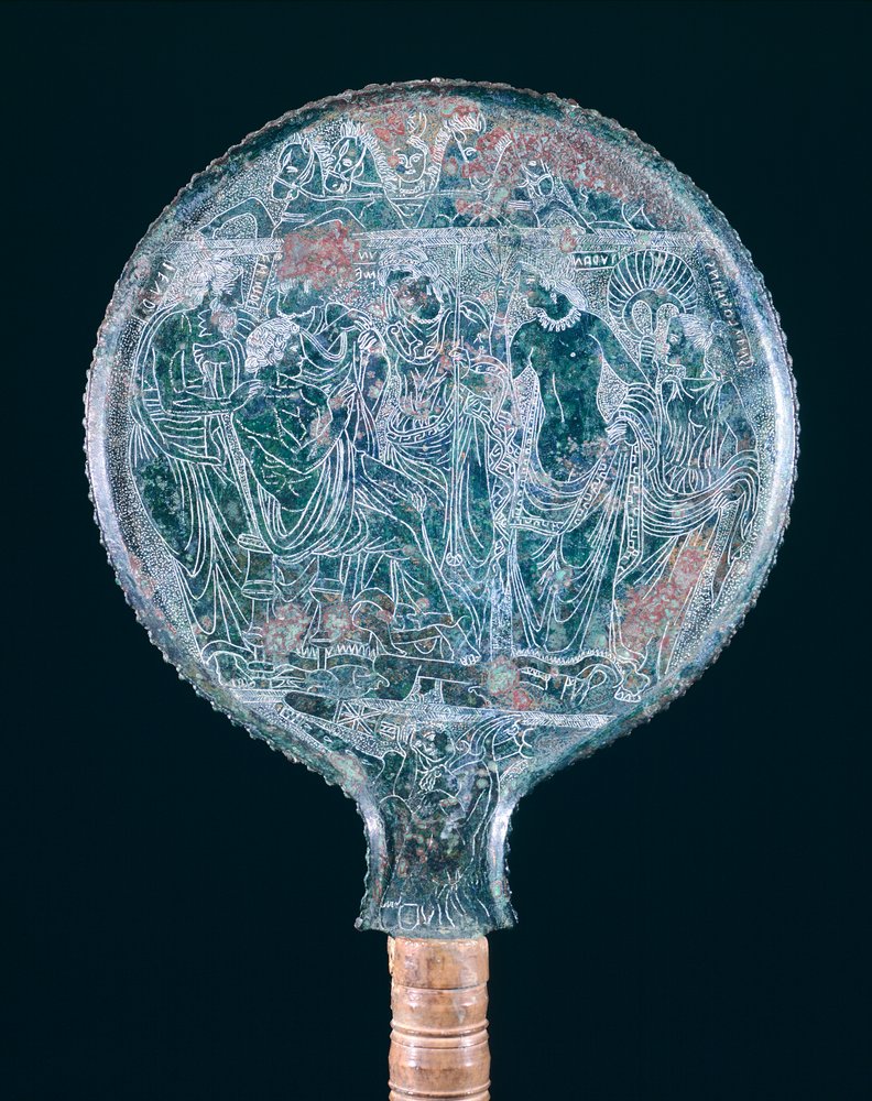 Engraved Bronze Mirror, from Todi by Etruscan