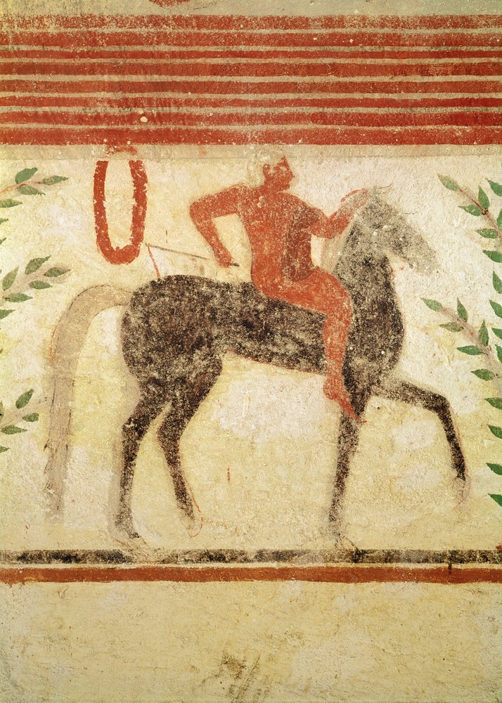 Horseman, Left Hand Side, from the Tomb of the Baron by Etruscan