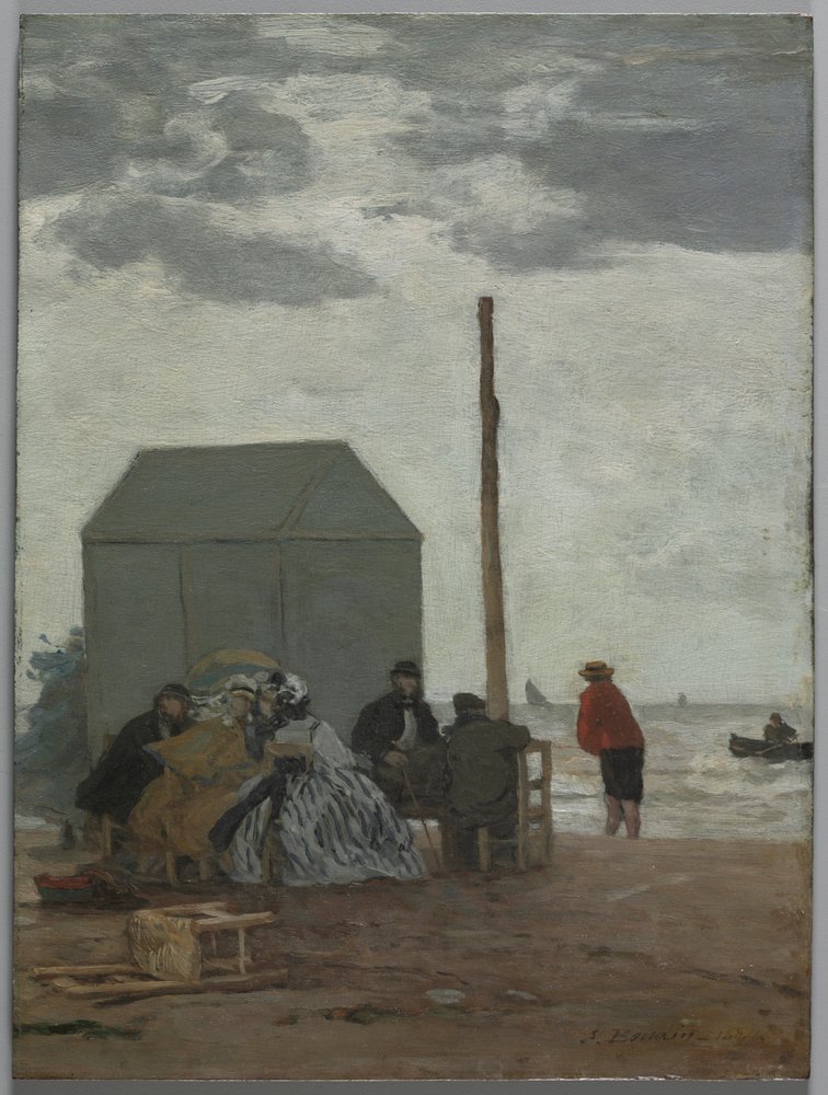 The Beach at Deauville, 1864 by Eugene Louis Boudin