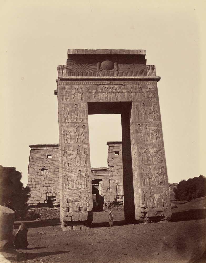 Ptolemaic Pylon and Entrance Gate to the Small Temple [Karnak, Thebes] by Félix Bonfils