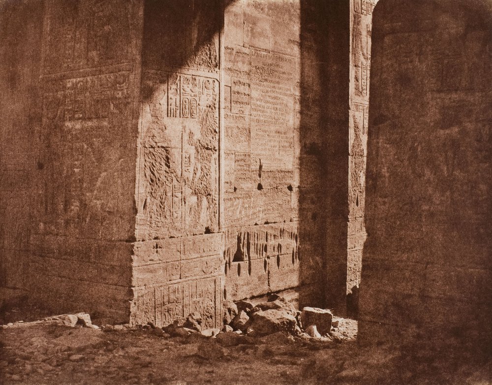 First Pylon - French Inscription Carved on the Eastern Embrasure at Point H, Island of Philae by Félix Teynard
