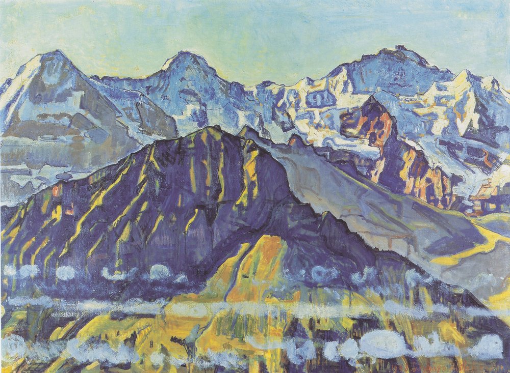 Eiger, Mönch and Jungfrau in the Morning Sun by Ferdinand Hodler